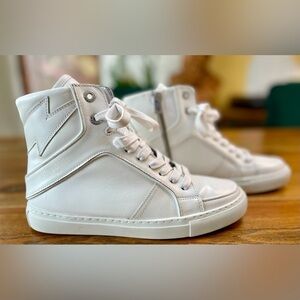Zadig & Voltaire | White Leather | High-top Flash⚡️ | Size 38 / 7